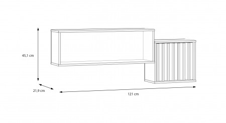 Полка навесная Forte ELISTON EGMB01 (дуб Маувелла/песочный)