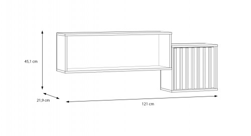 Полка навесная Forte ELISTON EGMB01 (дуб Маувелла/песочный)
