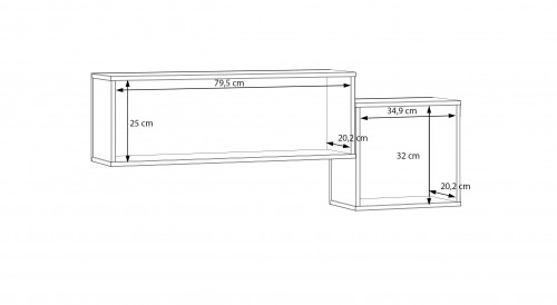 Полка навесная Forte ELISTON EGMB01 (дуб Маувелла/песочный)
