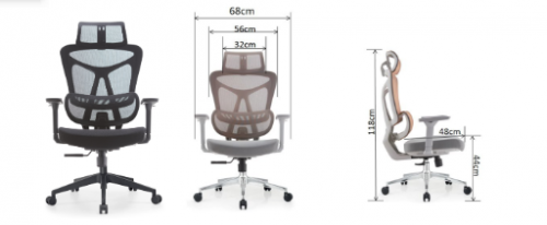 Кресло офисное- компьютерное эргономичное Perfect Home HQOC-13AM премиум,черное