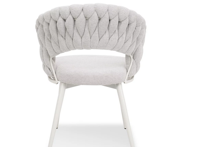 Стул обеденный с подлокотниками CRV- Minori Marble linen white base