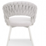Стул обеденный с подлокотниками CRV- Minori Marble linen white base