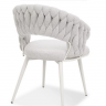 Стул обеденный с подлокотниками CRV- Minori Marble linen white base