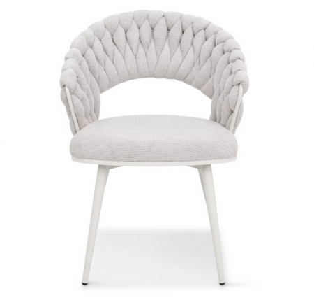 Стул обеденный с подлокотниками CRV- Minori Marble linen white base