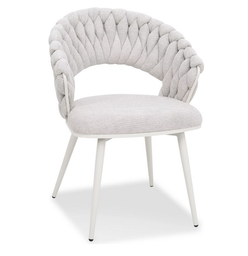 Стул обеденный с подлокотниками CRV- Minori Marble linen white base