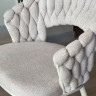 Стул обеденный с подлокотниками CRV- Minori Marble linen white base