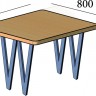 Стол MTD- Лофт Ви 4 ноги