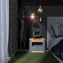 Тумба прикроватная EVR- Нордик-500 дуб крафт золотой + графит