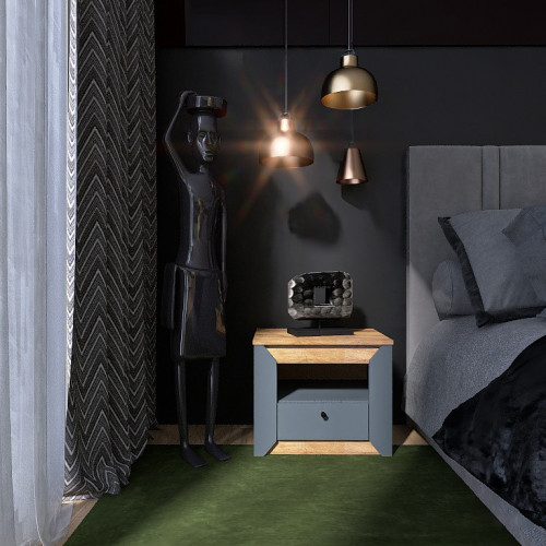 Тумба прикроватная EVR- Нордик-500 дуб крафт золотой + графит