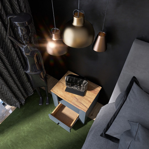 Тумба прикроватная EVR- Нордик-500 дуб крафт золотой + графит