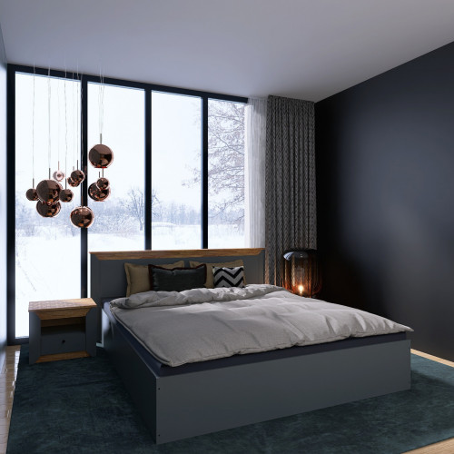 Тумба прикроватная EVR- Нордик-500 дуб крафт золотой + графит