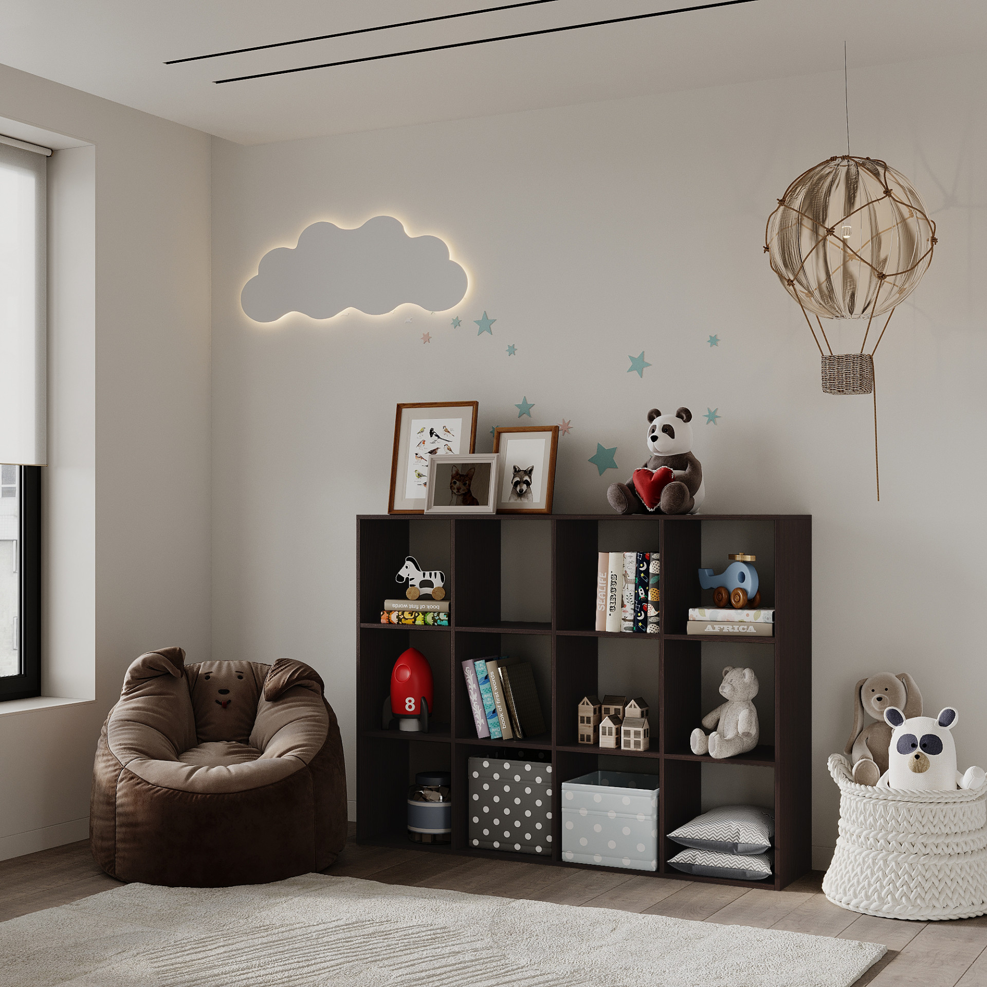 Стеллаж с полками на 12 секций 120х160х35 см KOD- СТ-12- детский