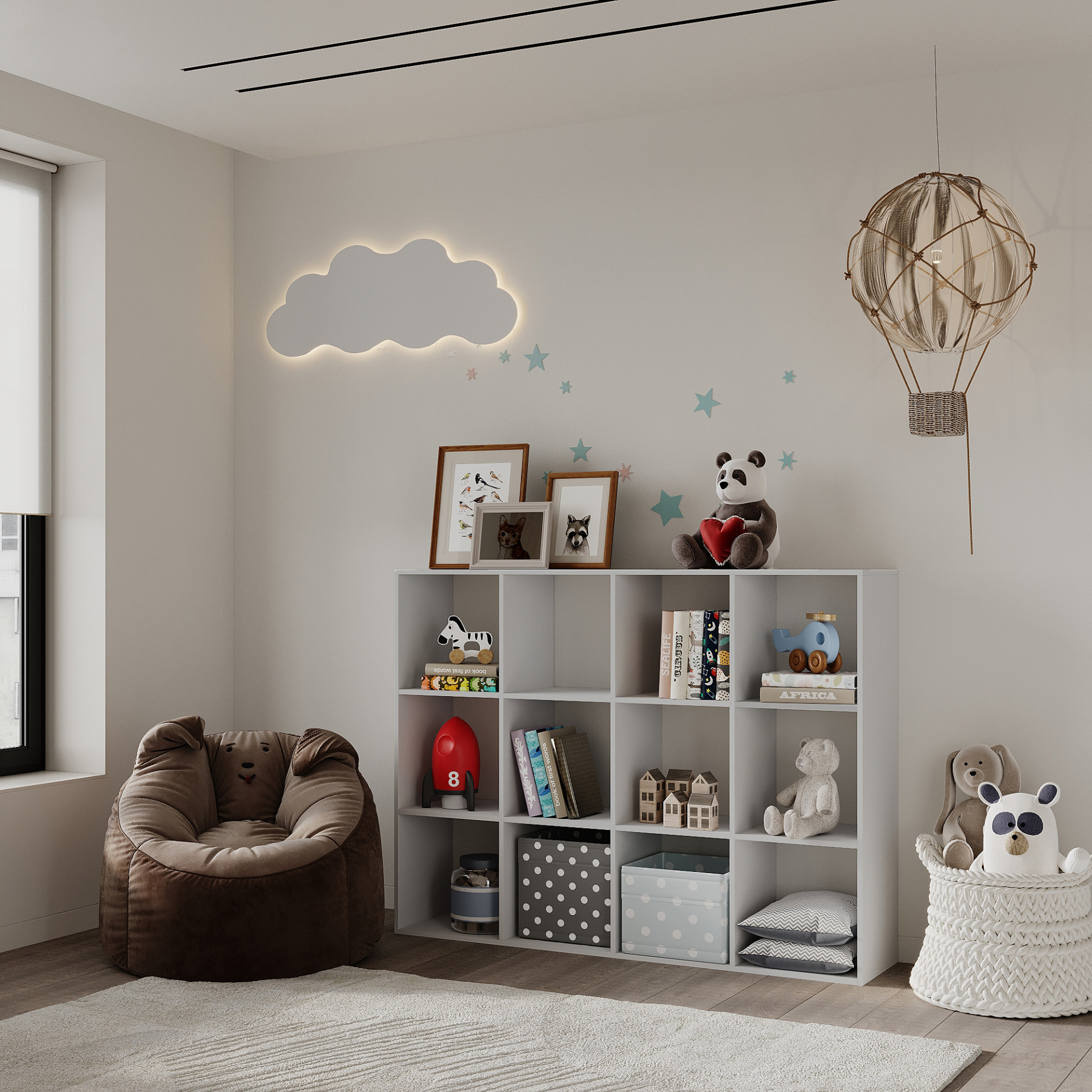 Стеллаж с полками на 12 секций 120х160х35 см KOD- СТ-12- детский