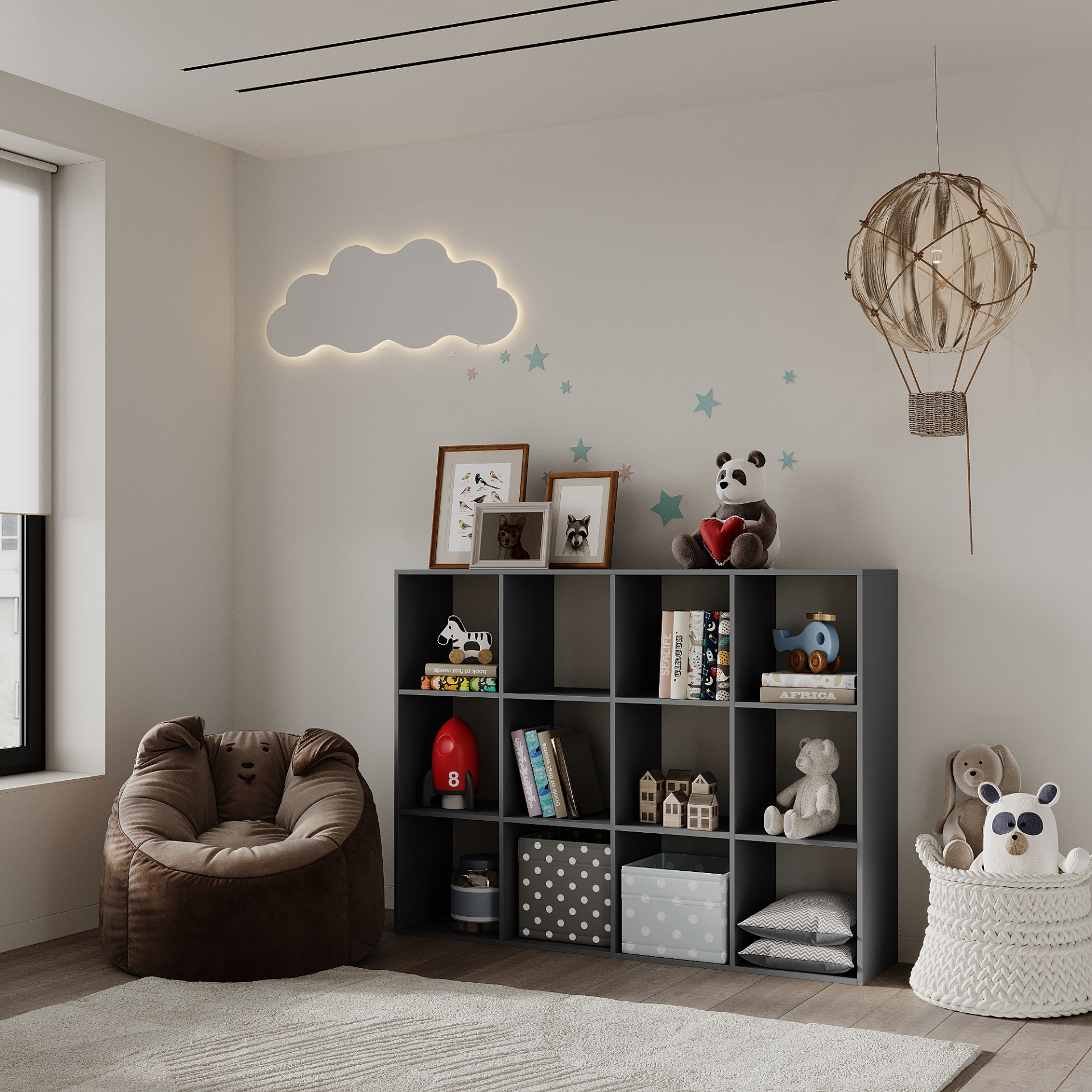 Стеллаж с полками на 12 секций 120х160х35 см KOD- СТ-12- детский