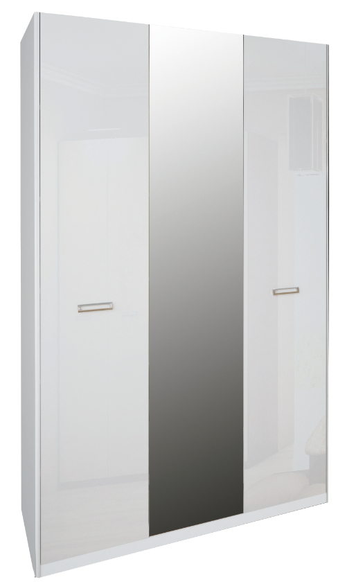 Шкаф MRK- Белла 3 двери Глянец белый/зеркало