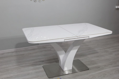 Стол керамический модерн super premium  EVRO- Maryland T-7294 White Gloss ceramic HY03