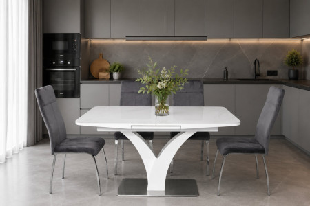 Стол керамический модерн super premium  EVRO- Marylend T-7294 White Gloss ceramic 
