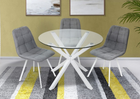 Стол обеденный BIO- "Джин" d=100см,в белом цвете