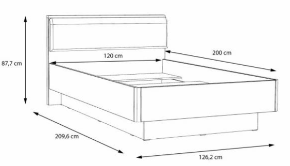 Кровать полуторная PL- Forte SNOW SNWL222