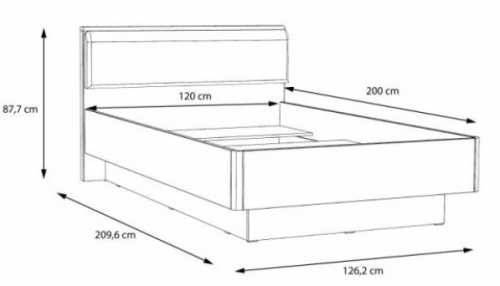 Кровать полуторная PL- Forte SNOW SNWL222