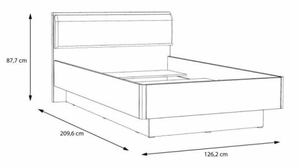 Кровать полуторная PL- Forte SNOW SNWL222