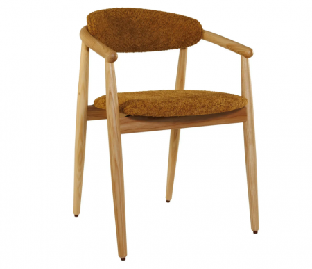 Стул обеденный LVK- Mamont soft натуральный ясень / Anthology 11 Amber