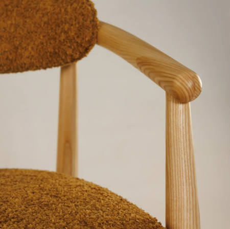 Стул обеденный LVK- Mamont soft натуральный ясень / Anthology 11 Amber