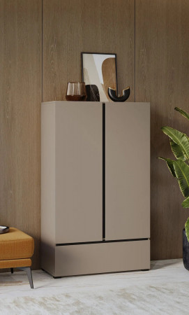 Шкаф на 2 двери с 1 ящиком  Helvetia CROSS S 24CWMY38 (конго-черный)