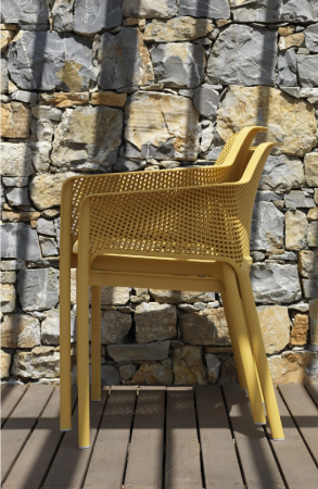 Кресло из полипропилена Nardi Outdoor DEI- Net (тортора, желтый)