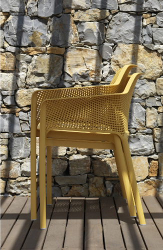 Кресло из полипропилена Nardi Outdoor DEI- Net (тортора, желтый)