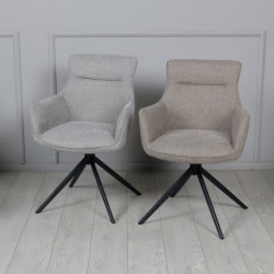 Стул обеденный поворотный TOP- Кларк (бежевый, серый) ноги черный 