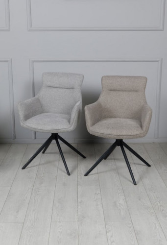 Стул обеденный поворотный TOP- Кларк (бежевый, серый) ноги черный 