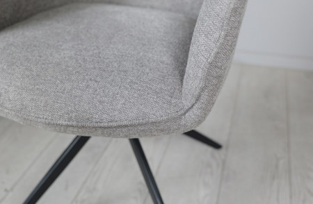 Стул обеденный поворотный TOP- Кларк (бежевый, серый) ноги черный 