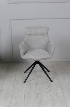 Стул обеденный поворотный TOP- Кларк (бежевый, серый) ноги черный 