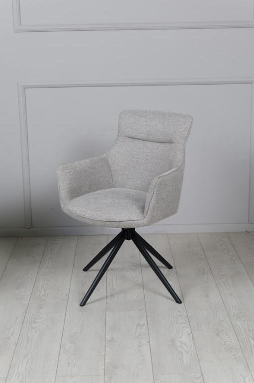 Стул обеденный поворотный TOP- Кларк (бежевый, серый) ноги черный 