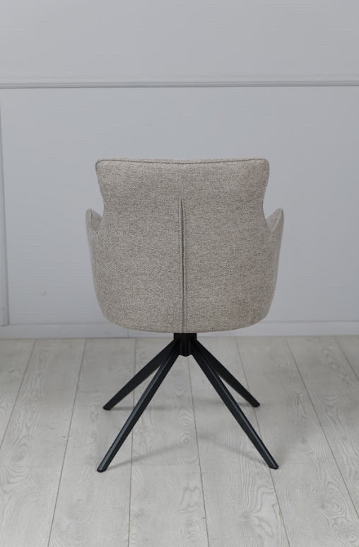 Стул обеденный поворотный TOP- Кларк (бежевый, серый) ноги черный 