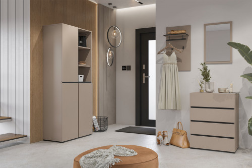 Комод на 4 ящика в прихожую Helvetia CROSS 24CWMY27 (конго-черный)