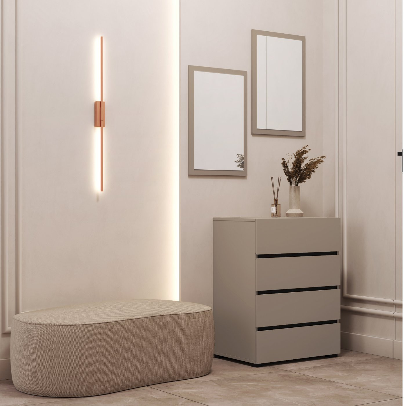 Комод на 4 ящика в прихожую Helvetia CROSS 24CWMY27 (конго-черный)