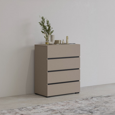 Комод на 4 ящика в прихожую Helvetia CROSS 24CWMY27 (конго-черный)