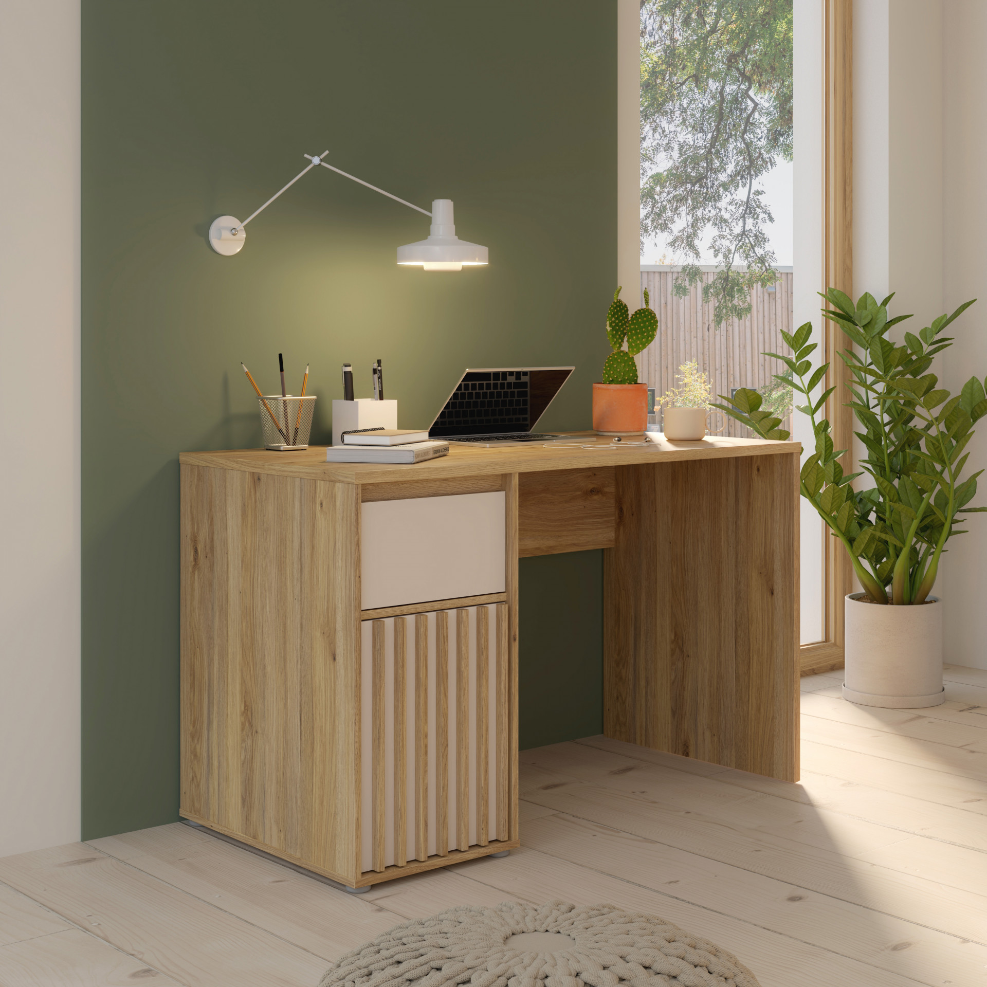 Стол письменный Forte ELISTON EGMB121 (дуб Маувелла/песочный)