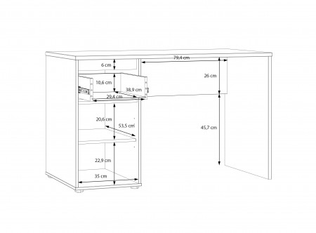 Стол письменный Forte ELISTON EGMB121 (дуб Маувелла/песочный)