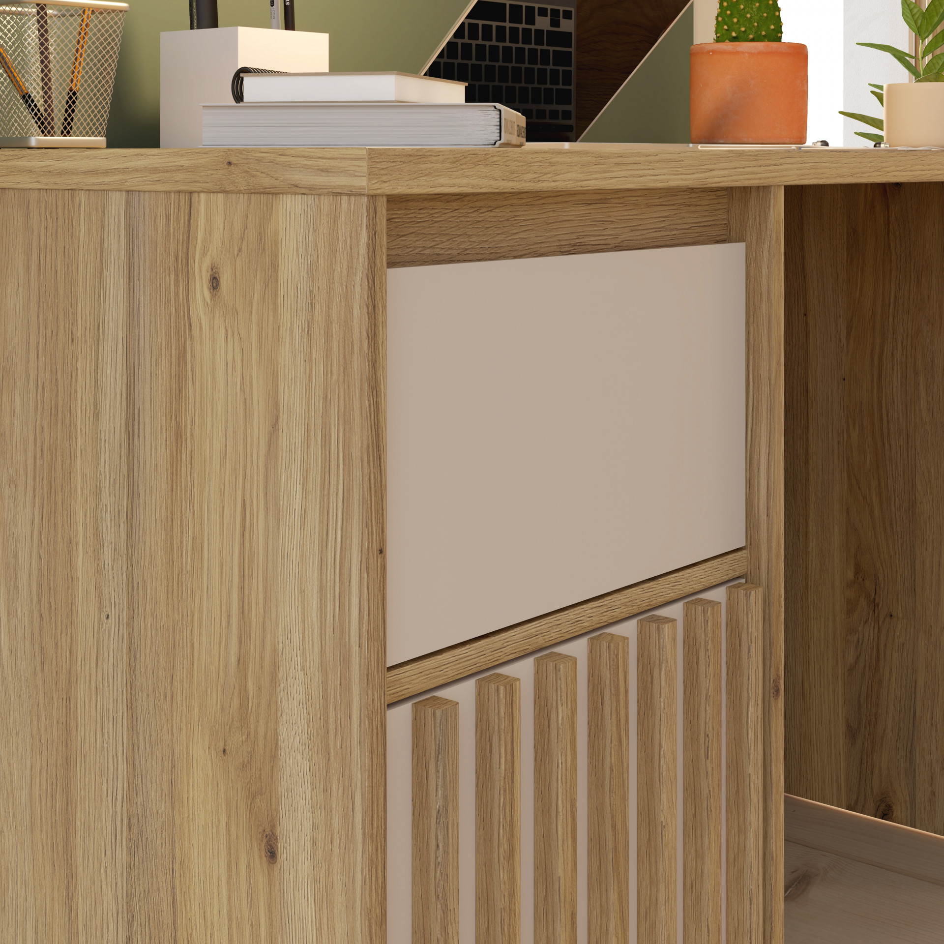 Стол письменный Forte ELISTON EGMB121 (дуб Маувелла/песочный)