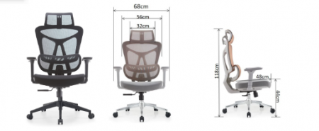Кресло офисное- компьютерное эргономичное Perfect Home HQOC-13AM премиум,серый