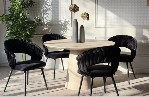 Стул обеденный с подлокотниками CRV- Minori Black moon velvet black base 