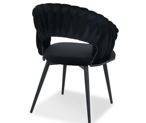 Стул обеденный с подлокотниками CRV- Minori Black moon velvet black base 