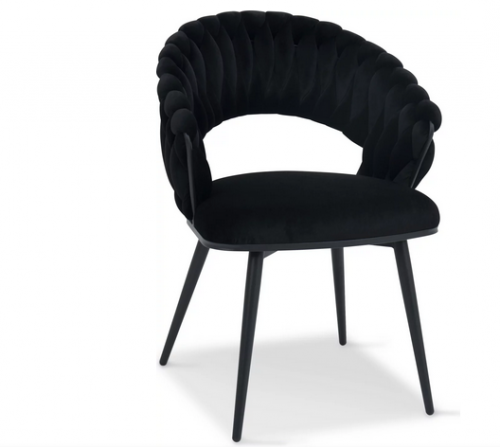 Стул обеденный с подлокотниками CRV- Minori Black moon velvet black base 