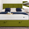 Кровать двуспальная SIGNAL Maison VELVET 160х200 (серый, зеленый/хром)