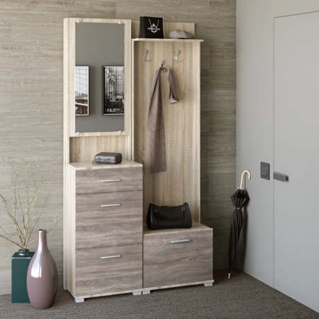 Прихожая(модульная) EVR- Бриз-1 дуб Сонома + трюфель