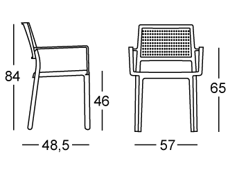 Кресло обеденное уличное VLL- SCAB Emi 2342 (светло-голубой, терракотовый)​