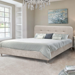 Кровать двуспальная с ламелями BIO- Софт Доминика (бежевый) 